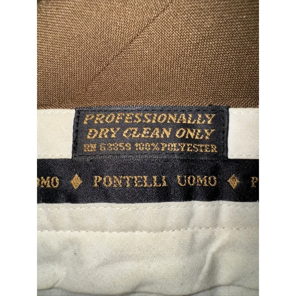 Pontelli Uomo Pants Men's Size 39x40 Dark Khaki Dress Pants